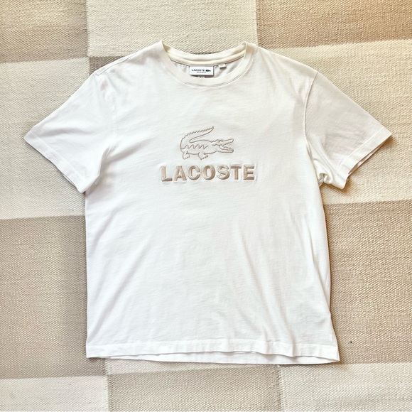 Lacoste White T-Shirt with Logo - Picture 2 of 8